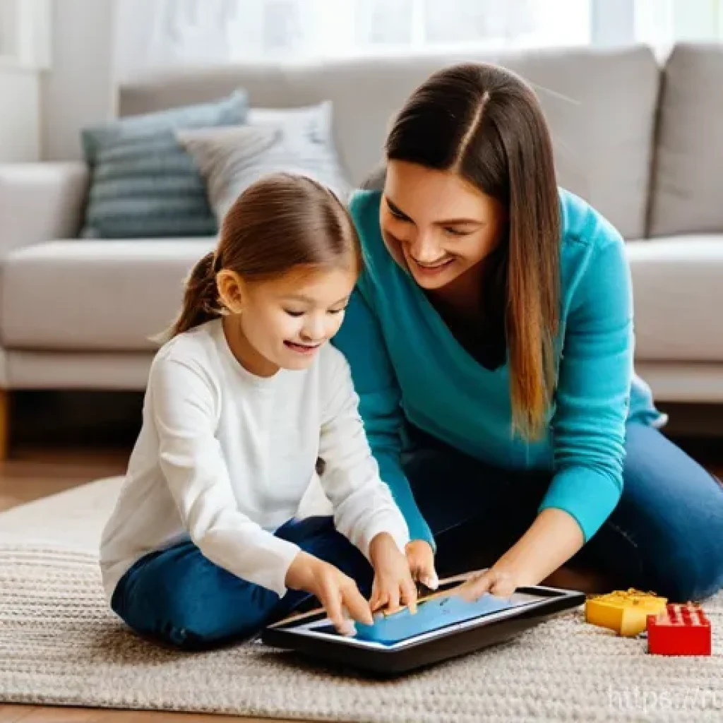 유아교육 이론 - **Modern Family Learning & Connection in a Russian Home:**
"A cozy and well-lit living room in a...